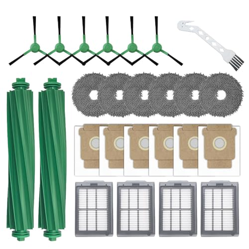 TOSOMO 25 Pcs Accessories Kit for iRobot Roomba Plus 405 Combo/505 Combo Robot Vacuum Cleaner, Replacement Parts include 2 Main Brushes, 6 Side Brushes, 6 Dust Bags, 6 Mop Pads, 4 Filters and 1 Cleaning Tool - Image 1