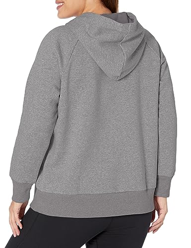 Under Armour Womens Rival Fleece Hoodie, (025) Castlerock Light Heather / / White, Large - Image 2