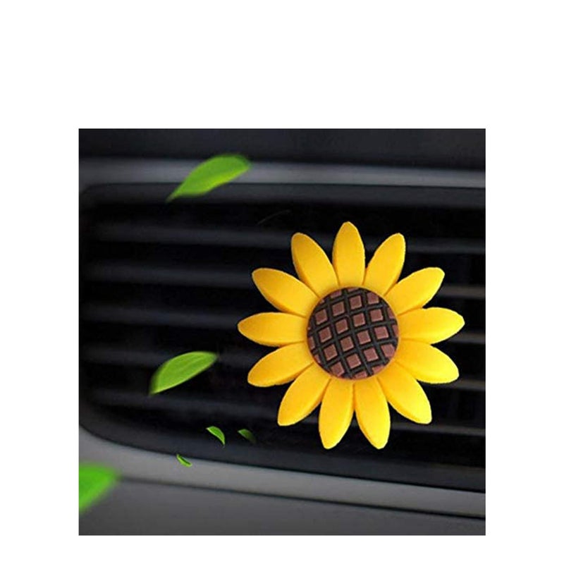 Zikra 2 Pack Sunflower Car Accessories Cute Car Air Freshener Sunflower Air Vent Clips Sunflowers Gift Decorations Car Clip Interior Air Vent Decor - Image 4