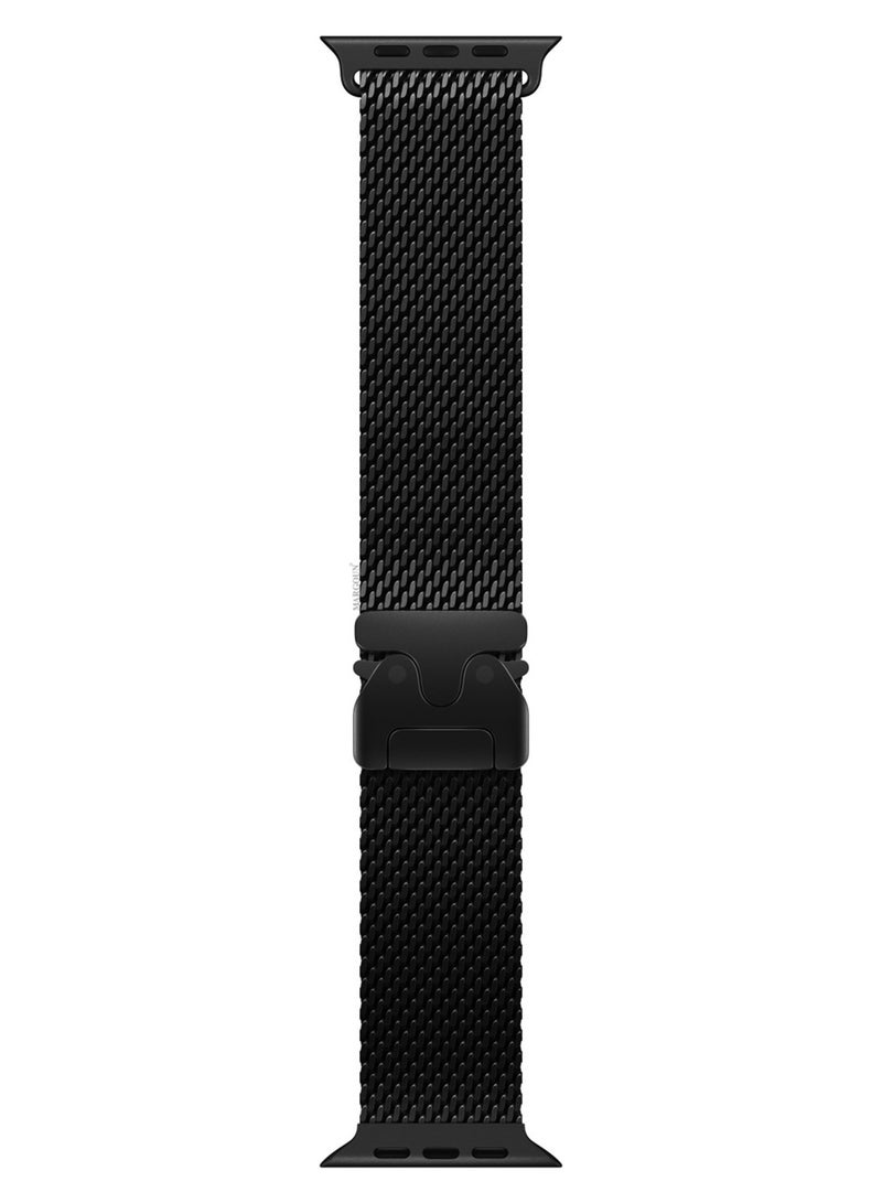 CATANES Milanese Loop for Apple Watch Band Ultra 2 Band Ultra 49mm 46mm 45mm 44mm, Parachute-Style Buckle Stainless Steel Mesh Metal Band for iWatch Series 10-1 SEÂ - Black - Image 3