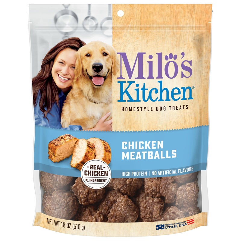 Milo's Kitchen Chicken Meatballs Dog Treats, 18-Ounce - Image 1