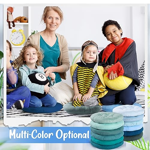 Fumete 12 Pcs Floor Pillows Cushions Seating 16 x 16 Inches Color Round Seat Reading Floor Chair Cushions for Kids Adults Classroom Home School Playing Supplies(Multicolor) - Image 5
