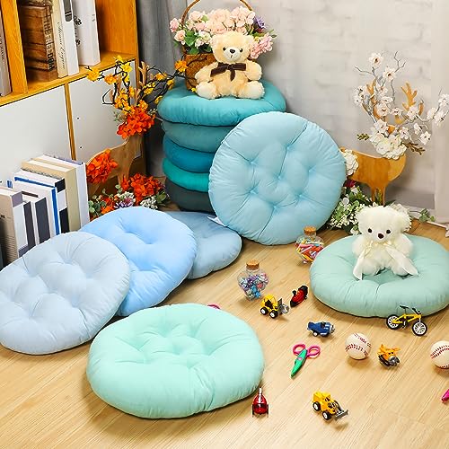 Fumete 12 Pcs Floor Pillows Cushions Seating 16 x 16 Inches Color Round Seat Reading Floor Chair Cushions for Kids Adults Classroom Home School Playing Supplies(Multicolor) - Image 4