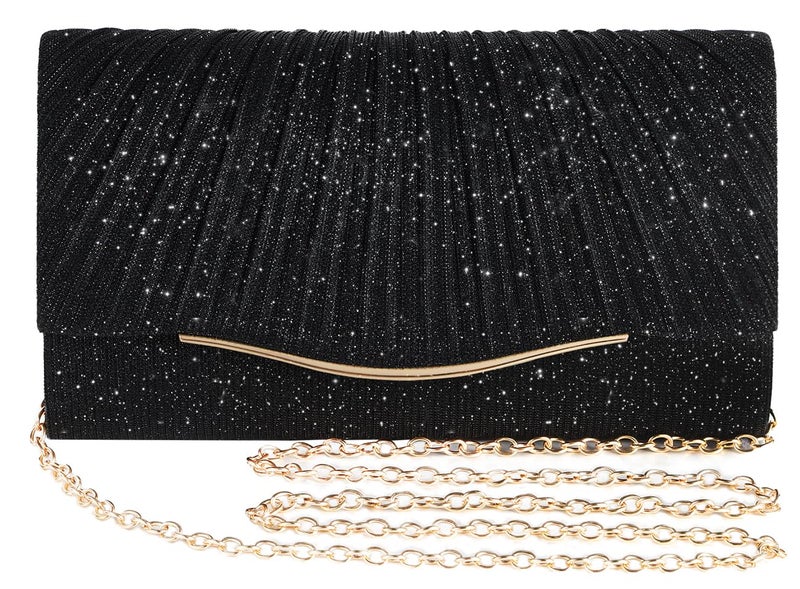 lovyoCoCo Clutch Purses for Women Formal Dressy Evening Bag Handbags Crossbody Bag for Wedding Cocktail Prom Party Elegance Charm (Black) - Image 1