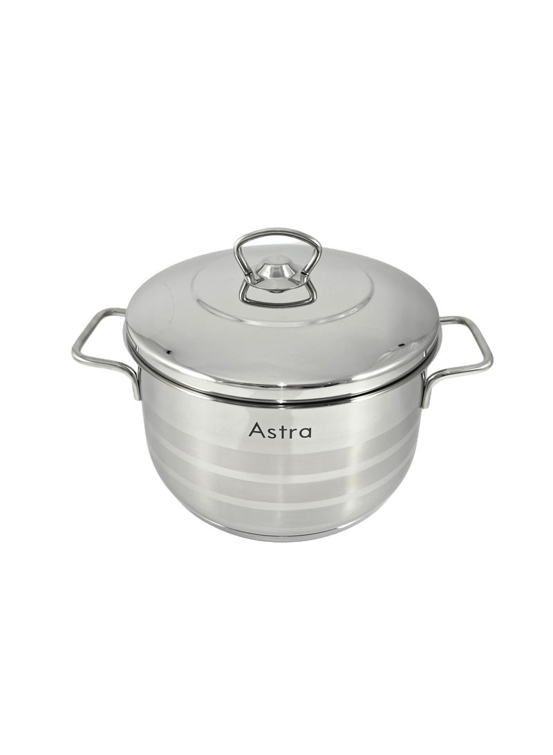 Astra طقم أواني طهي أستر مكون من 9 قطع - ستانلس ستيل 18/10 Cr-Ni - 3 أوعية عميقة - 1 قدر منخفض - 1 مقلاة - Image 3