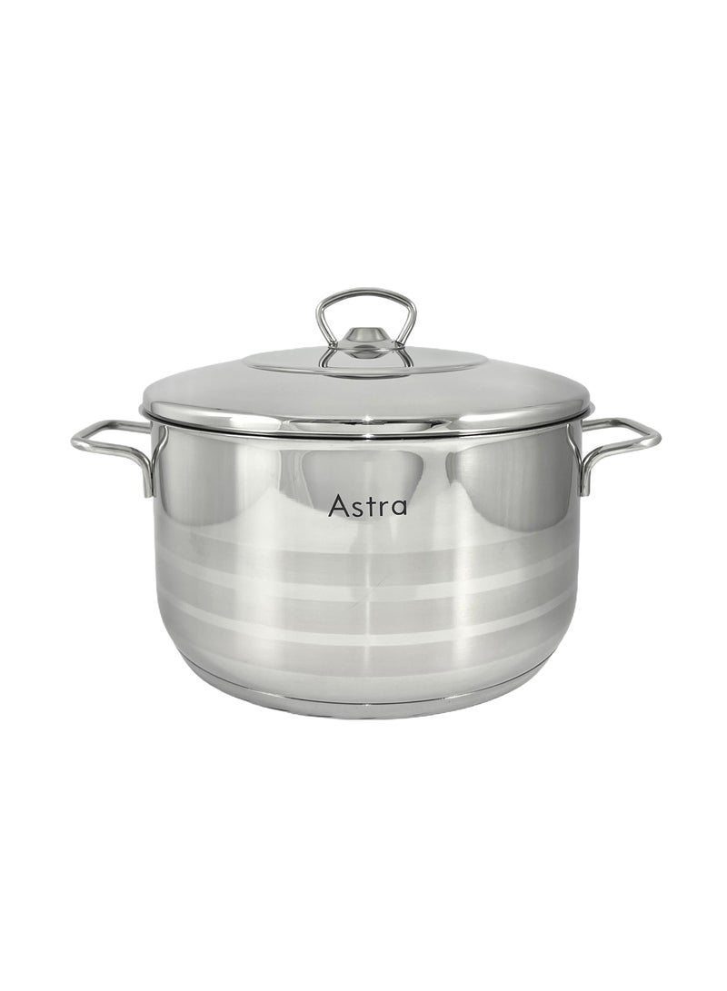 Astra طقم أواني طهي أستر مكون من 9 قطع - ستانلس ستيل 18/10 Cr-Ni - 3 أوعية عميقة - 1 قدر منخفض - 1 مقلاة - Image 4