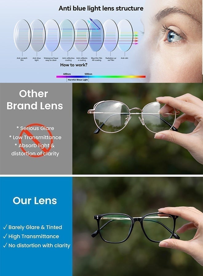 CIKJUK Luxury Design Blue Light Blocking Glasses for Men and Women Diamond Edge Reading Glasses Anti Radiation Eye Glasses Gaming Eyeglasses Computer Eyeglass Anti Eye Strain Eyewear Black - Image 4