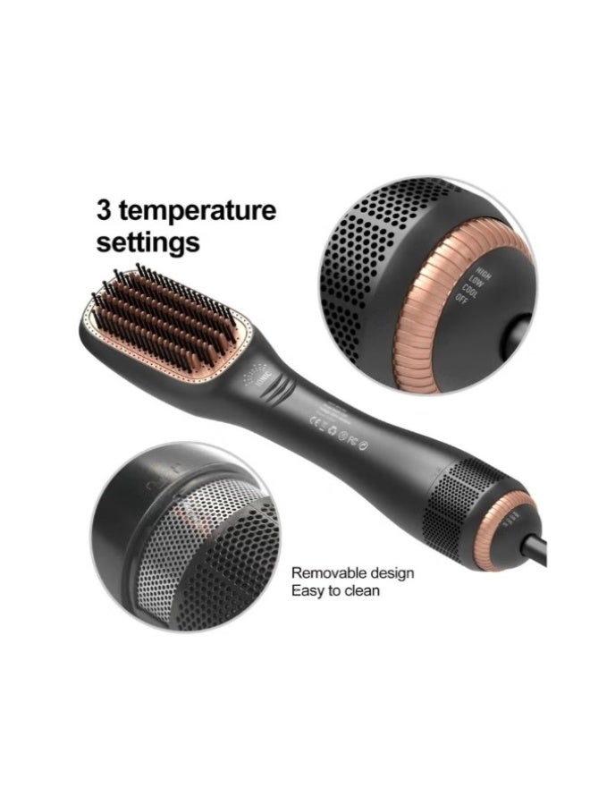 Denx 2-in-1 Heated Hair Brush 1200-1500W, Straightener, Dryer, Volumizer, 3 Speeds & Heat Settings, Max Heat 155°C (330°F), DX1353M - Image 3