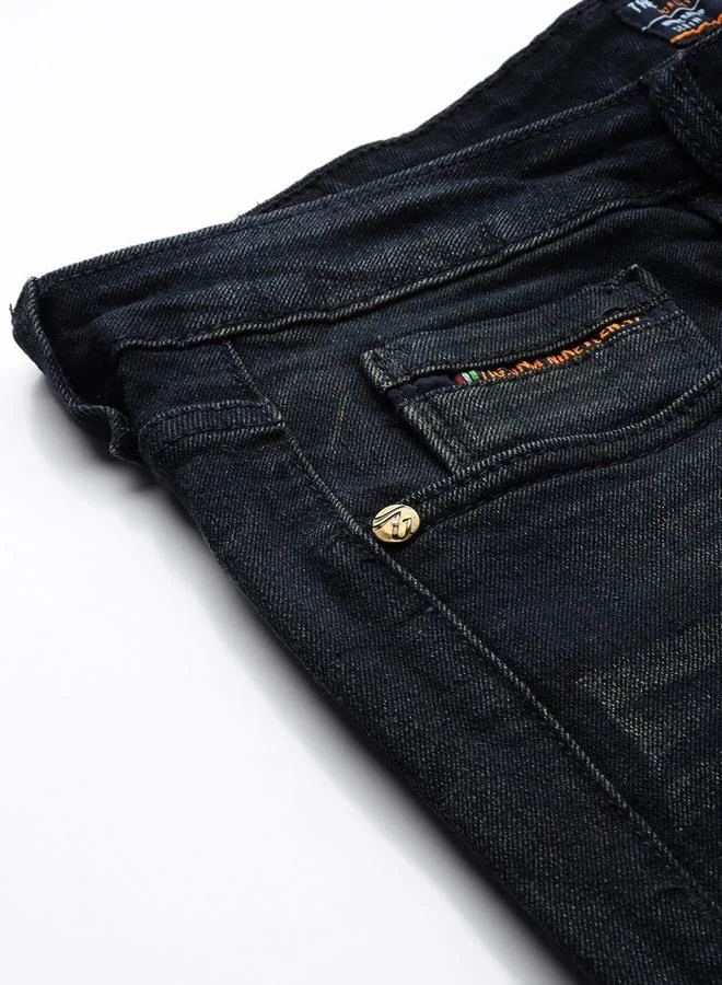 The Indian Garage Co Black The Indian Garage Co Men Mid Rise Whisker Slim Fit Jeans for Men | Best Price UAE