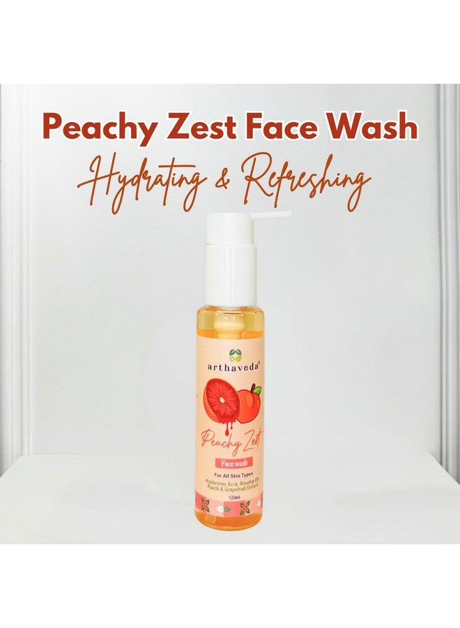 Arthaveda Hydrating Face Wash | 1% Hyaluronic Acid, Rosehip Oil, Peach & Grapefruit Extract | Gently Cleanses & Revives Skin | Suitable for All Skin Types | Refreshing & Nourishing | 120ml - Image 2