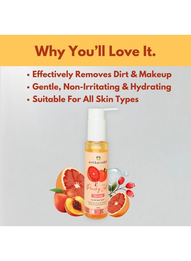 Arthaveda Hydrating Face Wash | 1% Hyaluronic Acid, Rosehip Oil, Peach & Grapefruit Extract | Gently Cleanses & Revives Skin | Suitable for All Skin Types | Refreshing & Nourishing | 120ml - Image 4