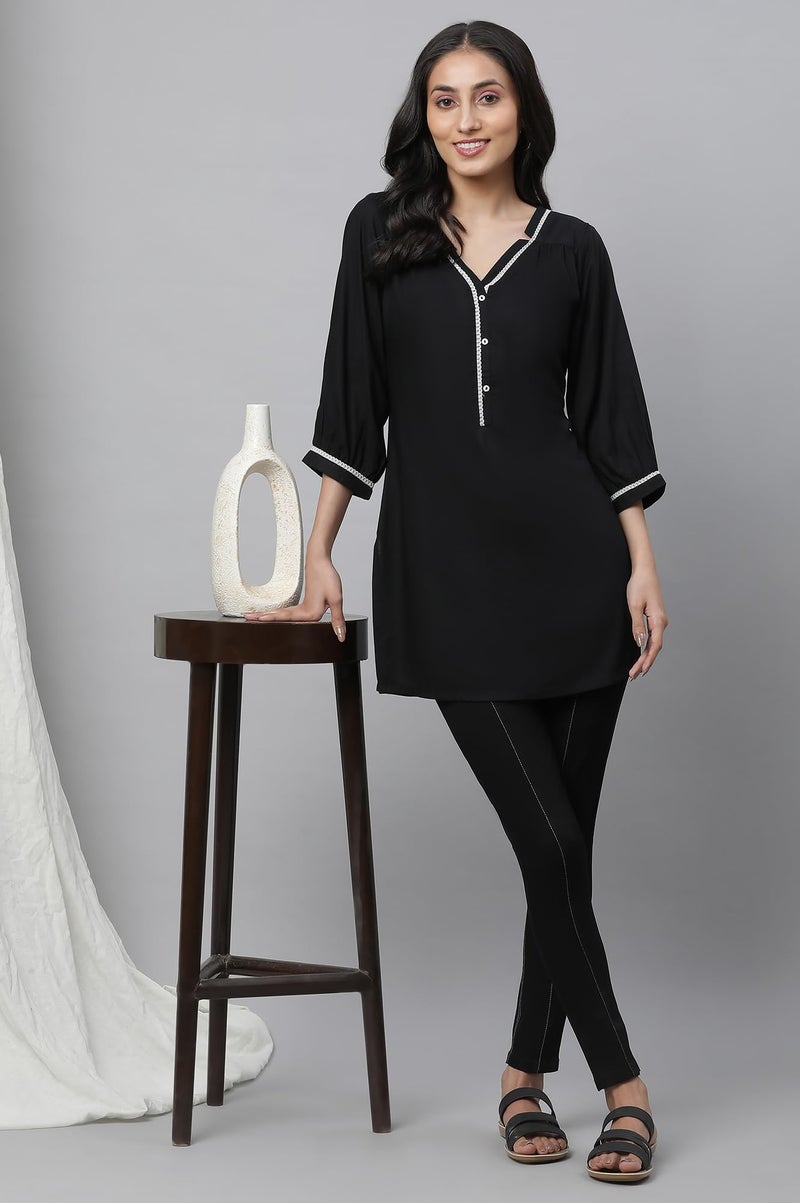 Aurelia Women Kurti 23AUA30391-605115-Black-L - Image 2