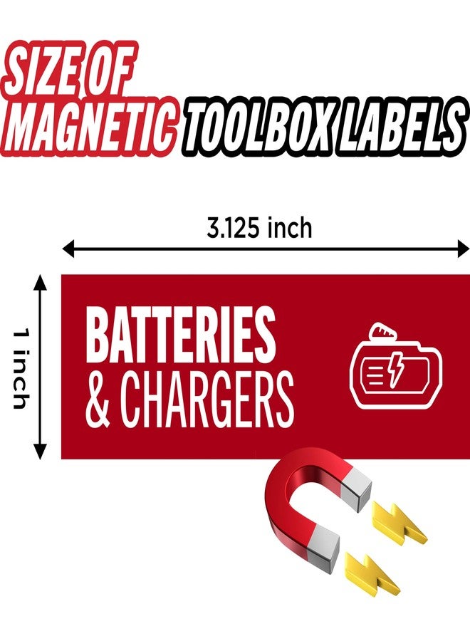 Itera Toolbox Organization Magnetic Labels - 80 Large, Tool Chest Organizer Labels with Strong Magnets & Easy to Read Printing - Fits All Brands of Steel Tool Box Drawers (Red 3.125 x 1.0 Inches) - Image 3