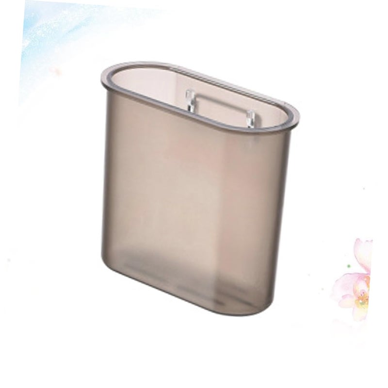 Wall Mounted Bathroom Organizer Shelf Black Transparent Toothbrush Holder Cup Storage Rack - Image 2