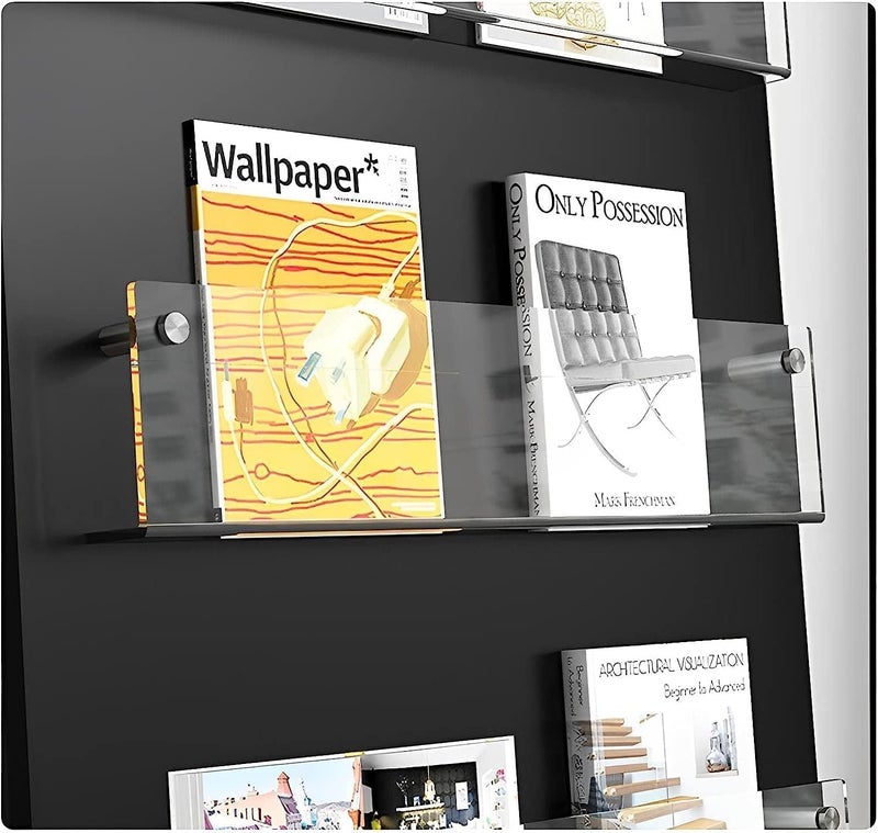 EXPORTIQ 2-Pack Acrylic Magazine Holder Brochure, 17" Record Holder Magazine Rack, Fashion Hanging Bookshelf Literature Storage Rack for Waiting Room, Living Room, Office (Clear, 17 Inch) - Image 5