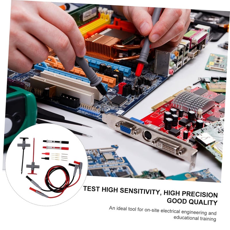 16pcs Multimeter Test Lead Kit for Electrical Testing Flexible Banana Plug and Spade Terminal Probes Insulated with Comfortable Grip for Electricians and DIY Projects - Image 5