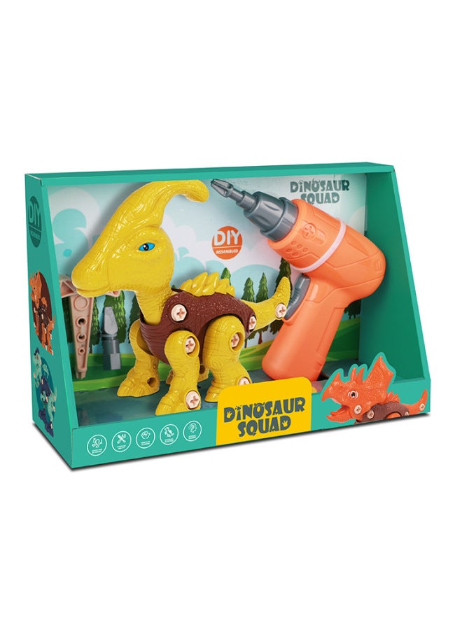 DIY Disassembly Dinosaur Toys Single Pack Display Box Products Children Screw Assembly Toy 6071-Color:Triceratops + Electric display Box Packaging】 - Image 3