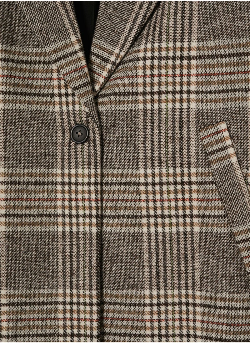 MANGO - Kids Checked Long Coat - Image 1
