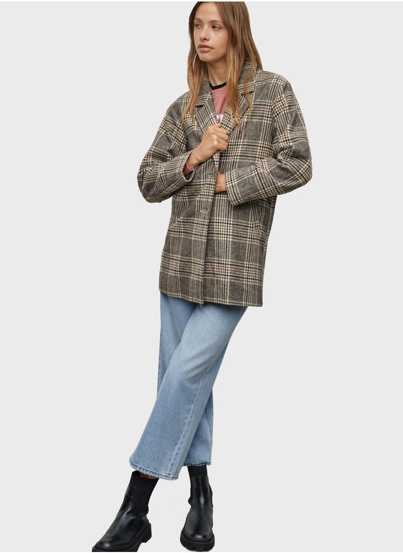MANGO - Kids Checked Long Coat - Image 1