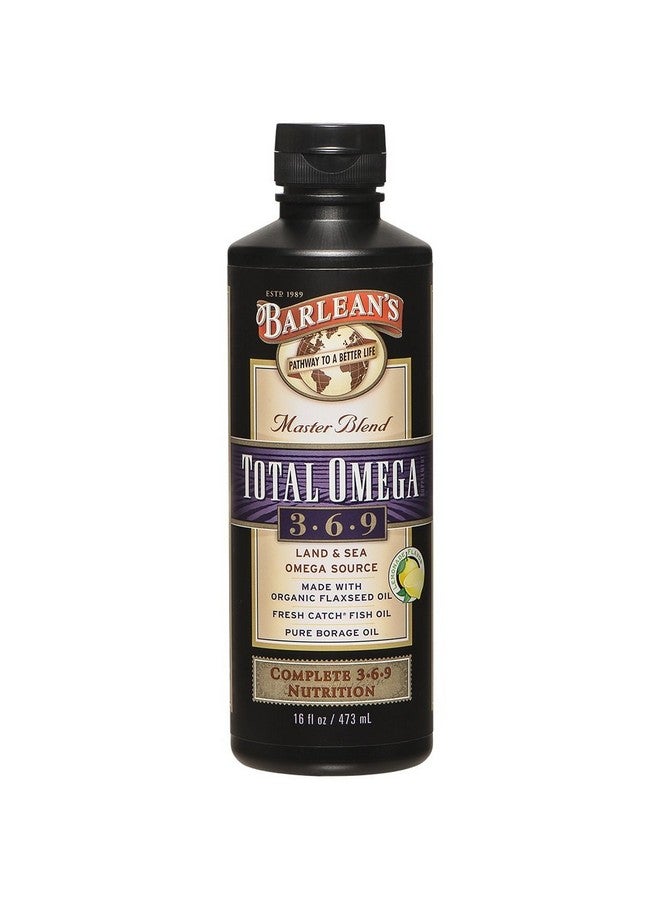 BARLEAN'S Total Omega 3 6 9 Liquid Fish Oil Supplement With Borage And Flaxseed Oil 6468 Mg Of Omegas Epa Dha Ala And Gla For Joint And Heart Health 16 Oz - Image 1