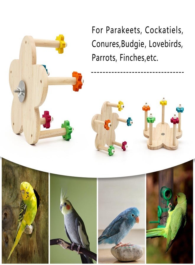 DVHEY Bird Rotating Perch Toy,Durable Unique Wooden Ferris Wheel Parrot Toys with 5 Perches,Bird Cage Accessories for Parakeet, Cockatiel, Budgerigar,Conures, Lovebirds - Image 4