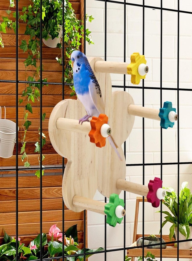DVHEY Bird Rotating Perch Toy,Durable Unique Wooden Ferris Wheel Parrot Toys with 5 Perches,Bird Cage Accessories for Parakeet, Cockatiel, Budgerigar,Conures, Lovebirds - Image 1