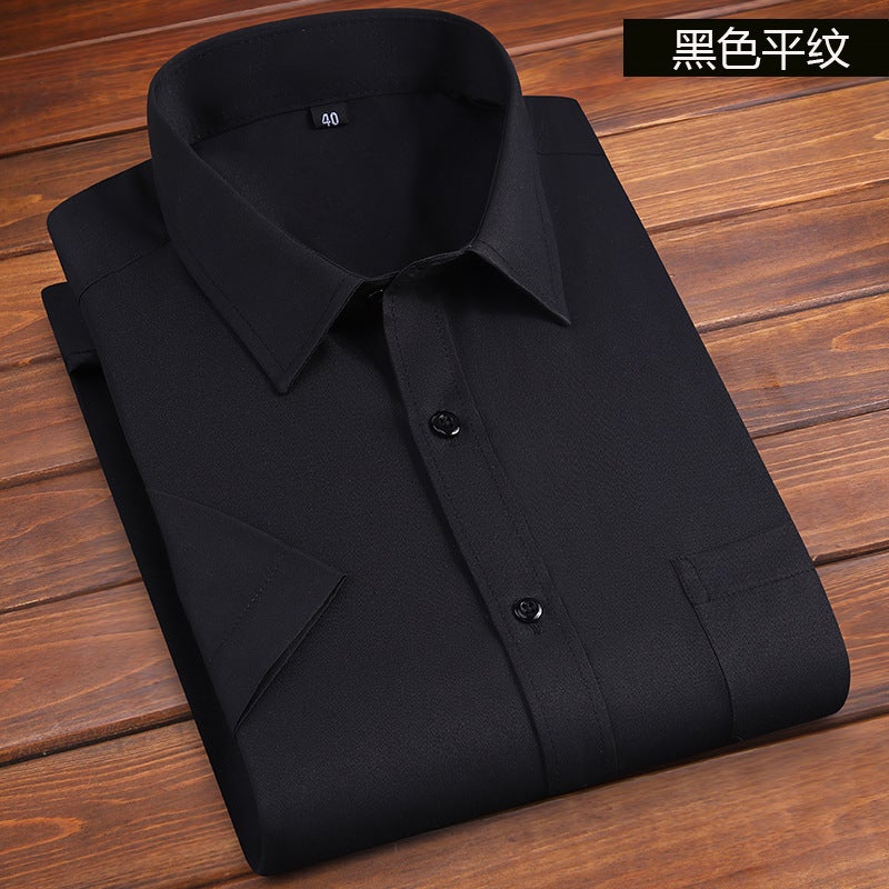 Summer Men'S White Shirt Long Sleeve Business Casual Non-Iron Work Clothes Wedding Black Shirt Formal Dress - Image 4