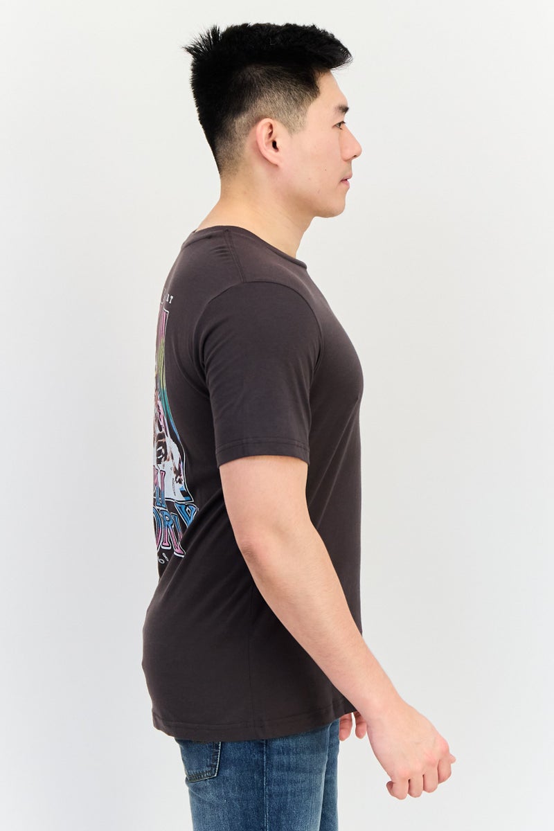 GAP Men Crew Neck Short Sleeves Graphic Print T-Shirt, Dark Brown - Image 4