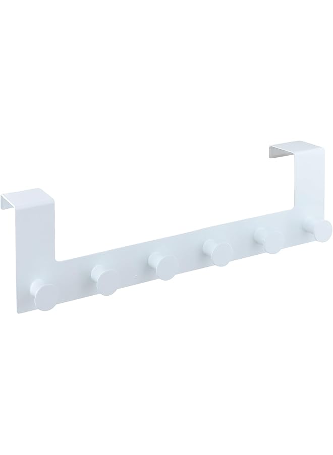 PROMASS promass Over Door Hook with 6 Hooks, Over Door Hanger, Stainless Steel Over Door Hanger, Heavy Duty Door Hooks, Over Door Coat Hooks Long, Towel Hanger Bathroom, for Coats, Hats, Bags, Clothes, Towel  - Image 1