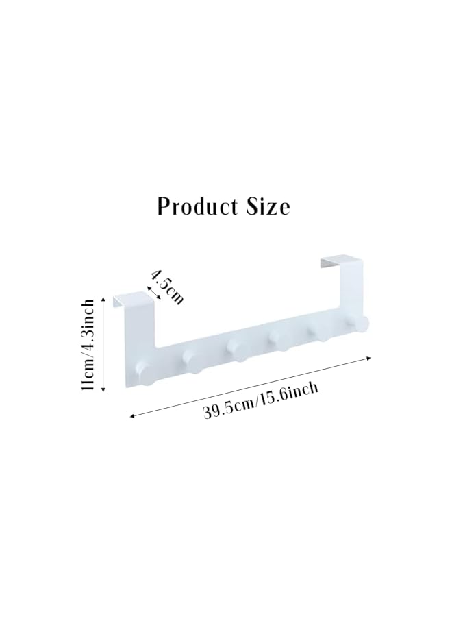 PROMASS promass Over Door Hook with 6 Hooks, Over Door Hanger, Stainless Steel Over Door Hanger, Heavy Duty Door Hooks, Over Door Coat Hooks Long, Towel Hanger Bathroom, for Coats, Hats, Bags, Clothes, Towel  - Image 2