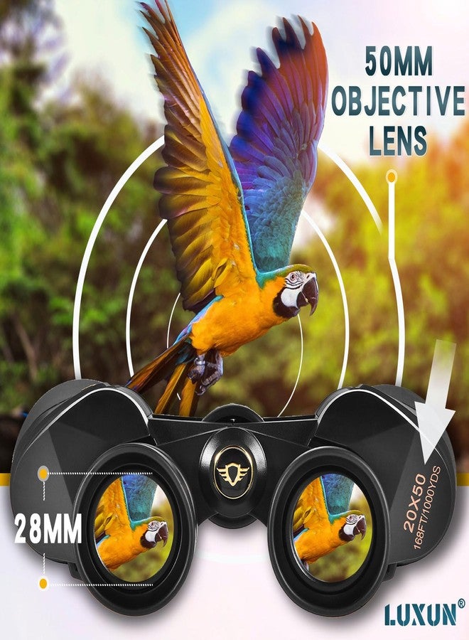 LUXUN Binoculars for Adults High Powered,20x50 Binoculars with BAK4 Prism FMC Lens, Waterproof Telescope for Bird Watching, Hunting, Football Games, Travel and Cruise with Carrying Bag and Strap - Image 3