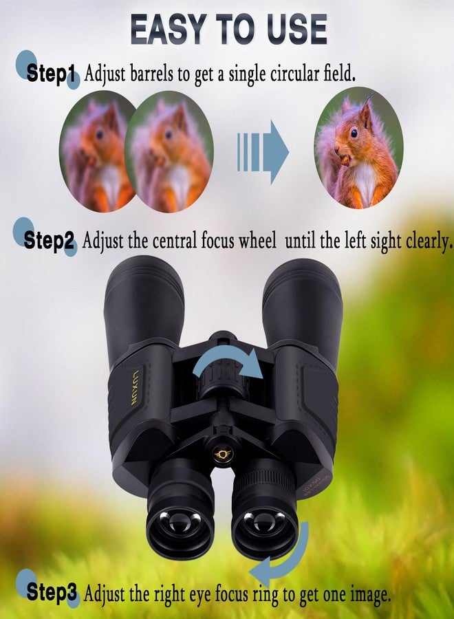LUXUN Binoculars for Adults High Powered,20x50 Binoculars with BAK4 Prism FMC Lens, Waterproof Telescope for Bird Watching, Hunting, Football Games, Travel and Cruise with Carrying Bag and Strap - Image 5
