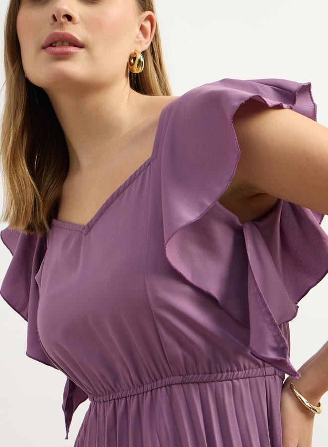 Styli Pleated Ruffle Dress  - Image 4