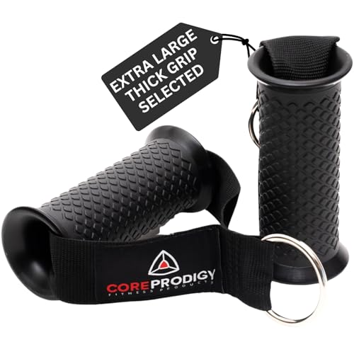 Core Prodigy Heavy Duty Exercise Handles Extra Large Size - Grip Attachments for Cable Machine Pulleys, Gym Equipment, Resistance Bands, and Weight Lifting (Fat/Thick) - Image 1