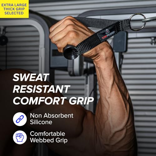 Core Prodigy Heavy Duty Exercise Handles Extra Large Size - Grip Attachments for Cable Machine Pulleys, Gym Equipment, Resistance Bands, and Weight Lifting (Fat/Thick) - Image 5