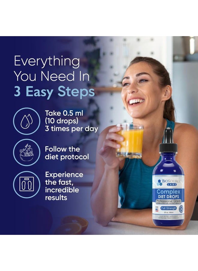 BioSource Labs Complex Diet Drops – Best Natural Drops for Men and Women (1 Bottle, 2 fl oz) - 30 Day Supply - Image 4