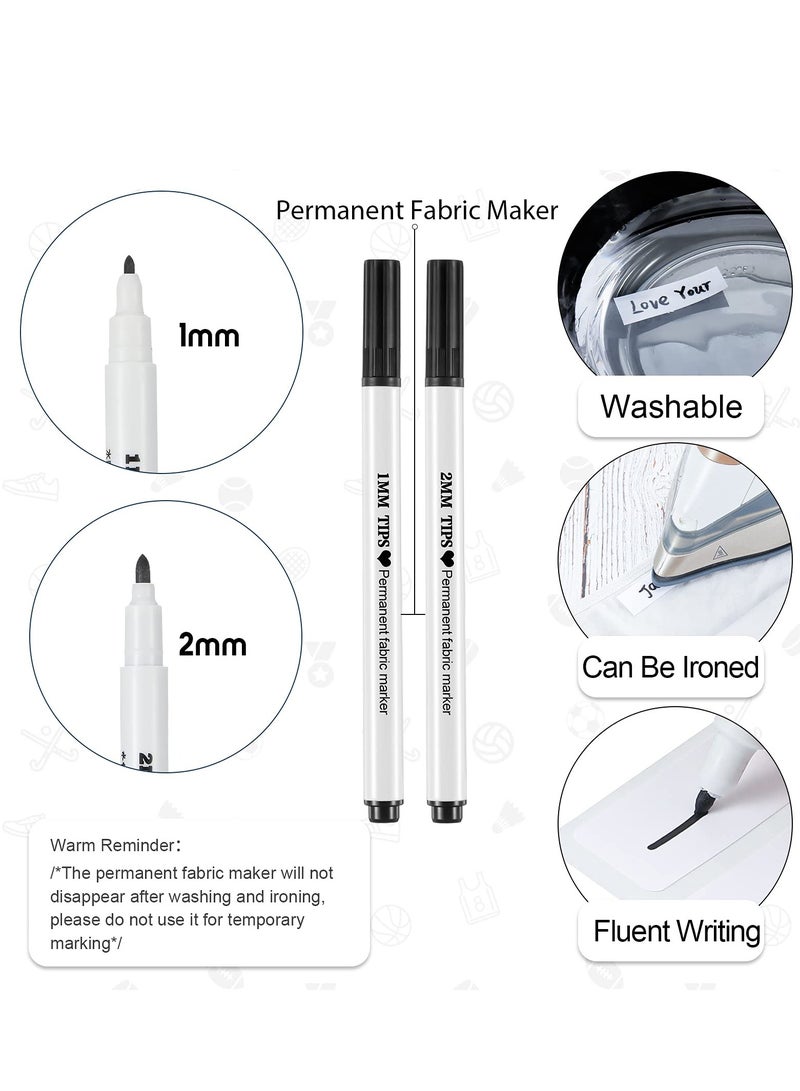 Chielor 200 Pieces No-Iron Clothing Labels Wash Writable Self Adhesive Name Labels Tags with Permanent Fabric Marker for Nursing Home Daycare, Washer and Dryer - Image 4