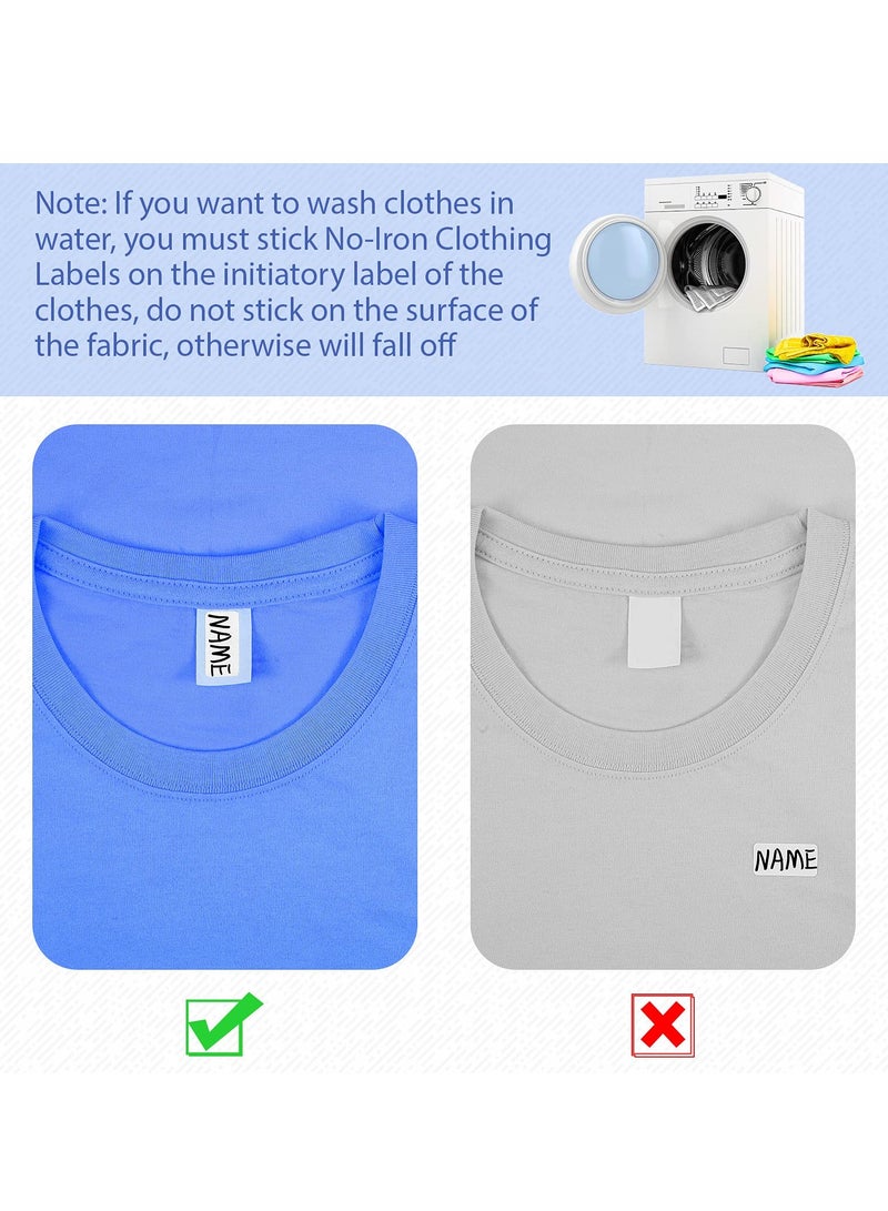 Chielor 200 Pieces No-Iron Clothing Labels Wash Writable Self Adhesive Name Labels Tags with Permanent Fabric Marker for Nursing Home Daycare, Washer and Dryer - Image 5