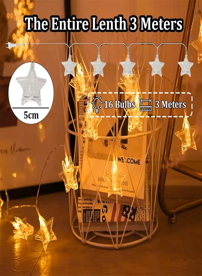 fizzytech Star Clip String Lights 3 Meter, 14 LED Warm White Decorative Photo Clip Fairy Lights for Bedroom, Parties,Light for Diwali, Christmas, Weddings & Home Decoration (star clip 14 led 3 meter, Pack of 1) - Image 4