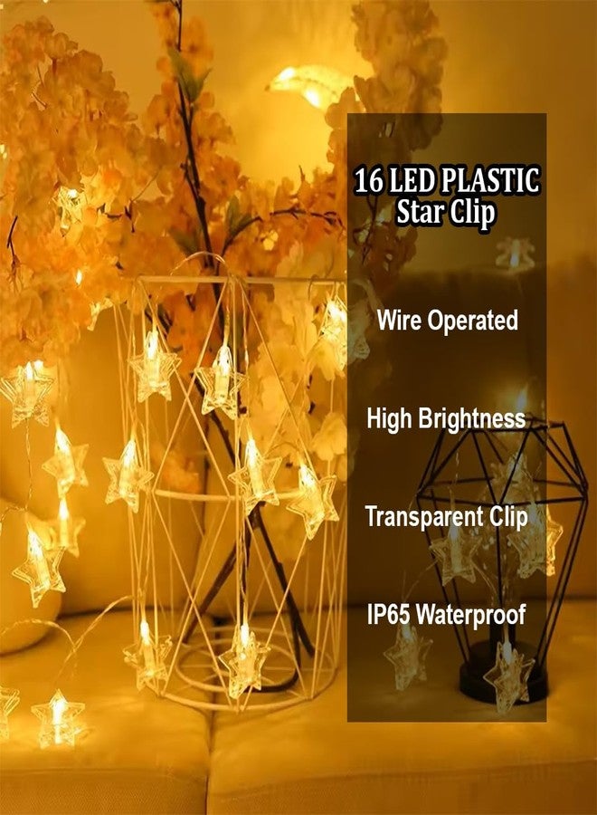 fizzytech Star Clip String Lights 3 Meter, 14 LED Warm White Decorative Photo Clip Fairy Lights for Bedroom, Parties,Light for Diwali, Christmas, Weddings & Home Decoration (star clip 14 led 3 meter, Pack of 1) - Image 5