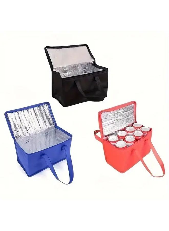 Insulated Lunch Bag Cooler And Warmer Heavy Duty Aluminum Thermal Rustproof Folding Cooler Box With Temperature Control For Picnic Camping Travel Meals Snacks Perishables On The Go Blue - Image 4