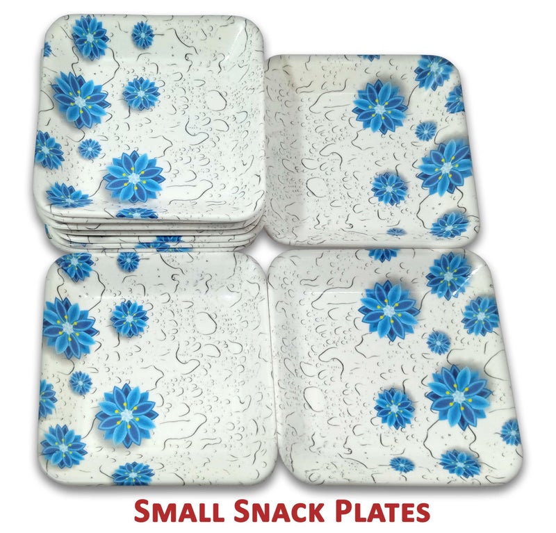 BHOJANWARE Upgrade Your Dining with Our Set of 12 Melamine Square Quarter Snack Plates(Size-5.5 Inch / 14 CM) Perfect for Kitchen and Dining-Perfect for Serving Snacks, Meals, and More! - Image 3