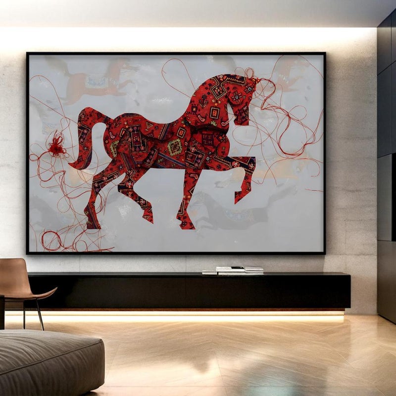 ماركتنا لوحة قماشية بتصميم الفن النجدي مع برواز مجوف مقاس (60×40) قطعة واحدة - Image 3