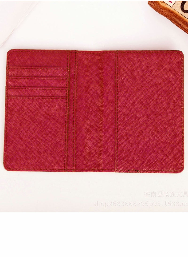 Excefore - 2Pack Bridal Passport Covers Holder Leather and Credit Card Combo Protector Case Travel Accessories for Women Men Red White - Image 1
