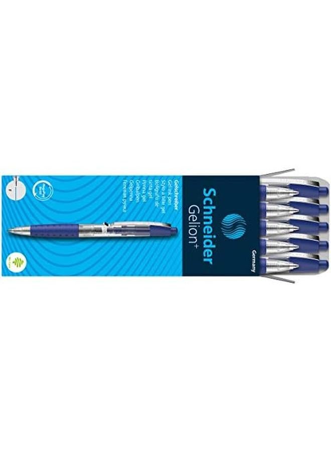 Schneider Gelion Plus Gel Pen Refillable And Retractable Gel Ink 0.7 Mm Transparent Barrel Blue Ink Box Of 10 Pens 101003 - Image 2