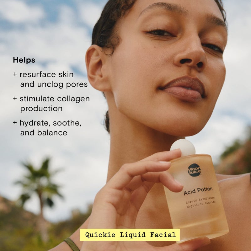 Moon Juice Acid Potion Liquid Face Exfoliator - 25% AHA BHA Exfoliant with Reishi + Niacinamide - Helps Resurface Skin, Unclog Pores, & Stimulate Collagen - Hydrates & Soothes Skin (3.3 Fl oz) - Image 2