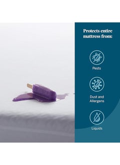 erorex Encasement Mattress Protector Completely Surrounds Mattress For Waterproof Protection White  - Image 2