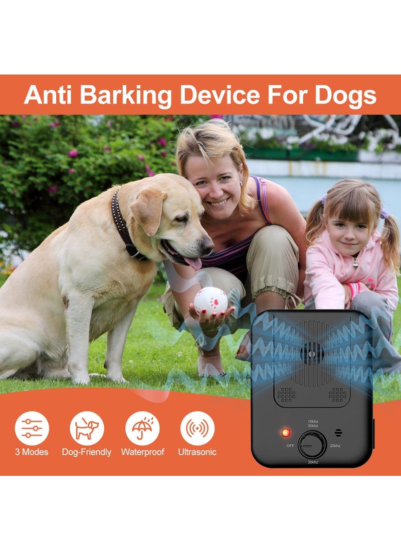 HouDeOS - Anti Barking Device for Dogs, Dog Bark Deterrent Devices with 3 Modes, Ultrasonic Dog Bark Control Devices 30Ft Range Outdoor and Indoor, Waterproof Dogs Barking Silencer Safe for Human and Dogs - Image 1