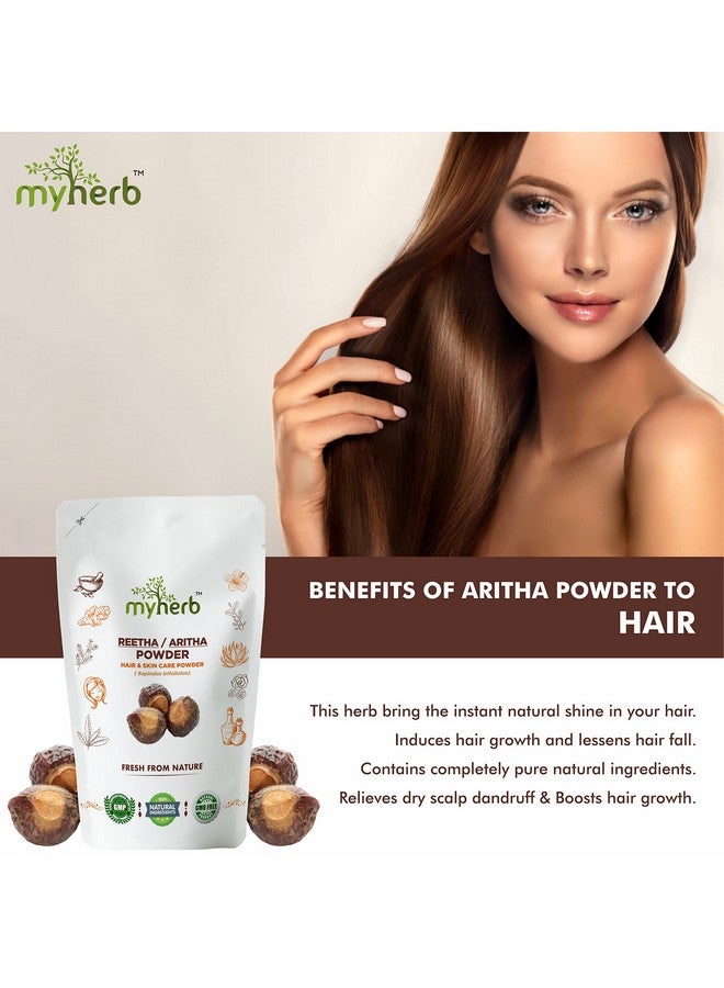 myherb Natural 100% Pure Organic Double Filtered Aritha/Reetha (Sapindus Trifoliatus) Powder || 227 Gm/0.5 Lbs || Ayurvedic Formula || For Face,Skin & Hair Care - Image 2