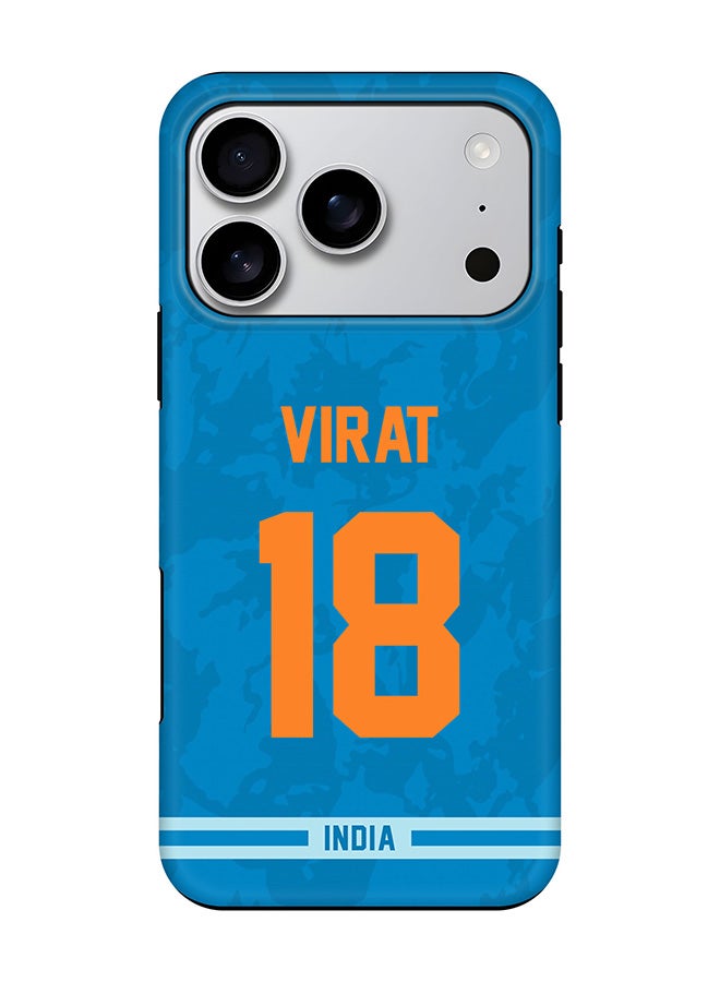 Stylizedd Tough Pro Magnetic Case for iPhone 17 Pro, Dual Layer hybrid PC + TPU Mobile Cover Matte - India Virat Kohli, Jersey No 18
